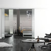 Glasschiebetür, LEVIDOR SoftStop / Soft Close, 2-flg., Satiniert Design Dekor