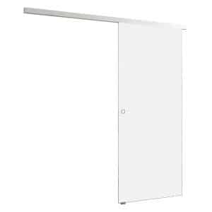 AICA 80 x 225 cm Glasschiebetüre Mattglas Set Vor Der Wand Laufend Schiebetür mit Griffmuschel