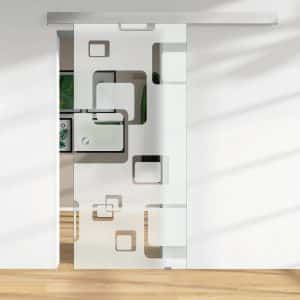 Glasschiebetür ESG Floatglas Dekor Siebdruck 36/32 DIN LI/RE 2060 x 940 x 8 mm