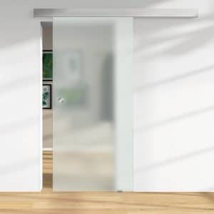 Glasschiebetür ESG satiniert Floatglas DIN LI/RE 2060 x 940 x 8 mm