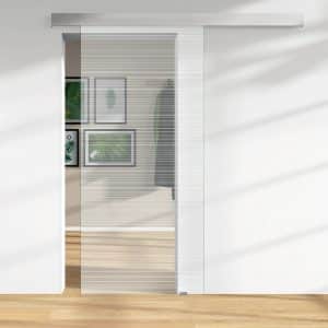 Glasschiebetür Weißglas Lasermattierung L56/71  8 mm ESG Maßanfertigung