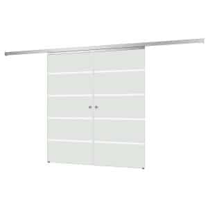inova Glasschiebetür Blockstreifen 1510 x 2035 mm Komplettset mit Griffmuschel inkl. 2Seitiger Softclose