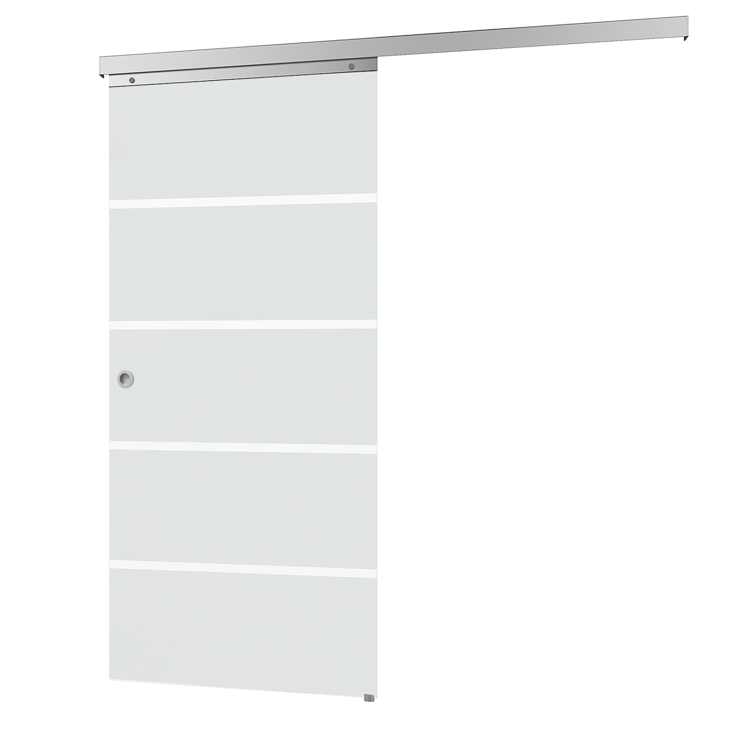 inova Glasschiebetür Blockstreifen 900 x 2035 mm Komplettset mit Griffmuschel